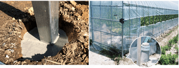 ビニールハウス用基礎根石1本1300円